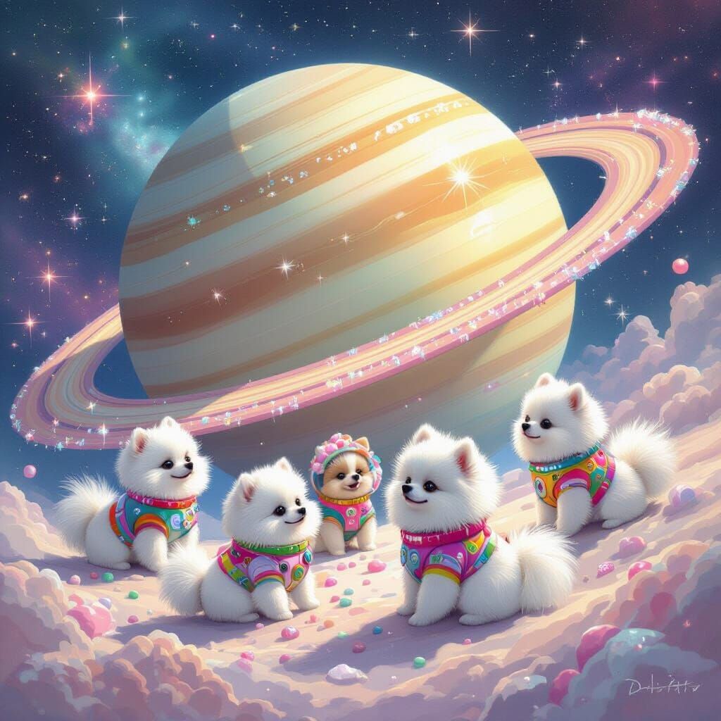 Pomeranians Explore Saturn's Candy Rings