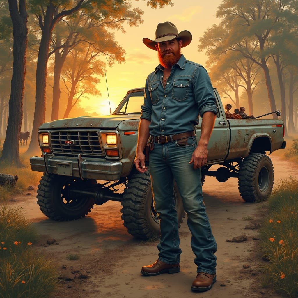 Rugged Country Gentleman Amidst the Great Outdoors