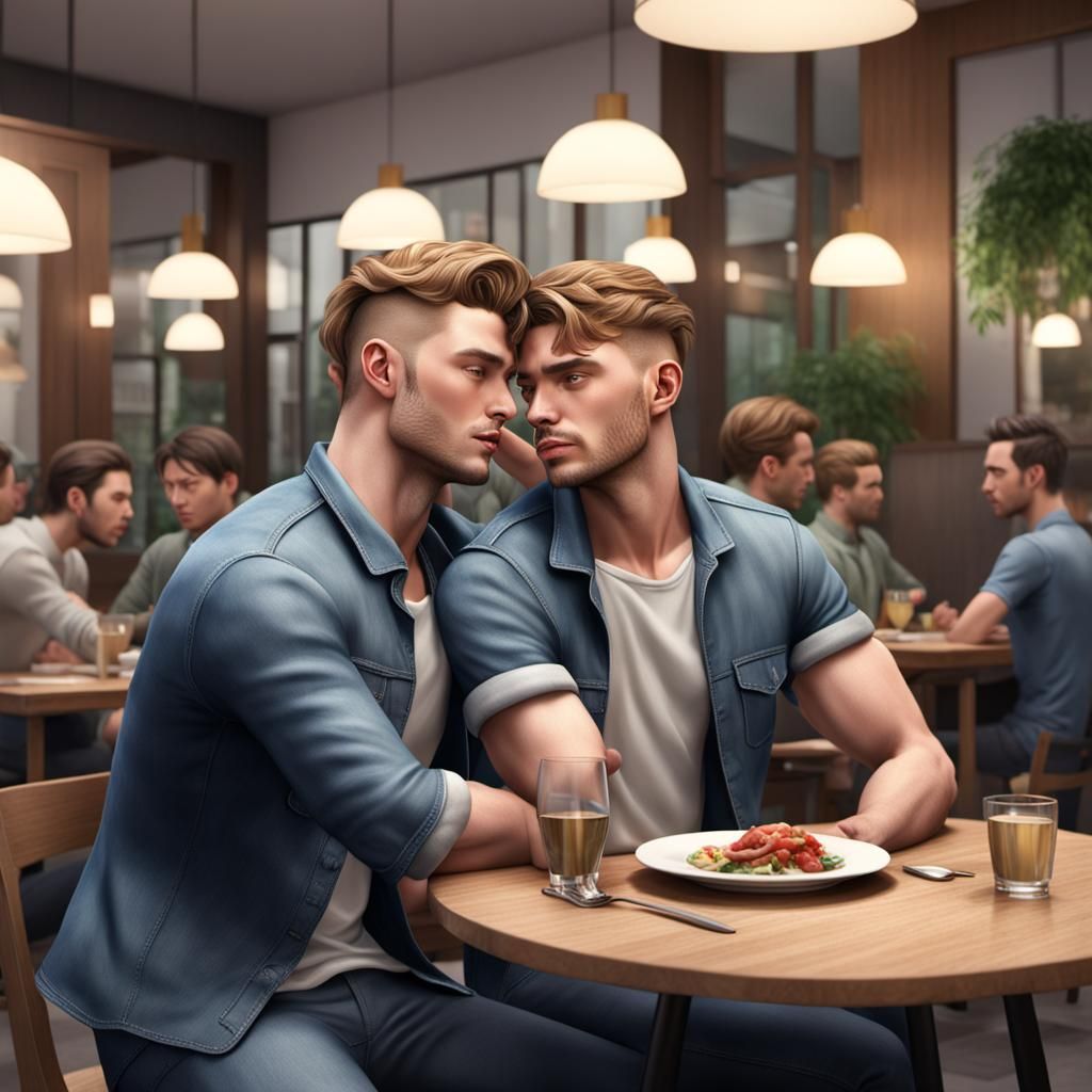 Hyperrealistic 3D Rendering of Intimate Kiss