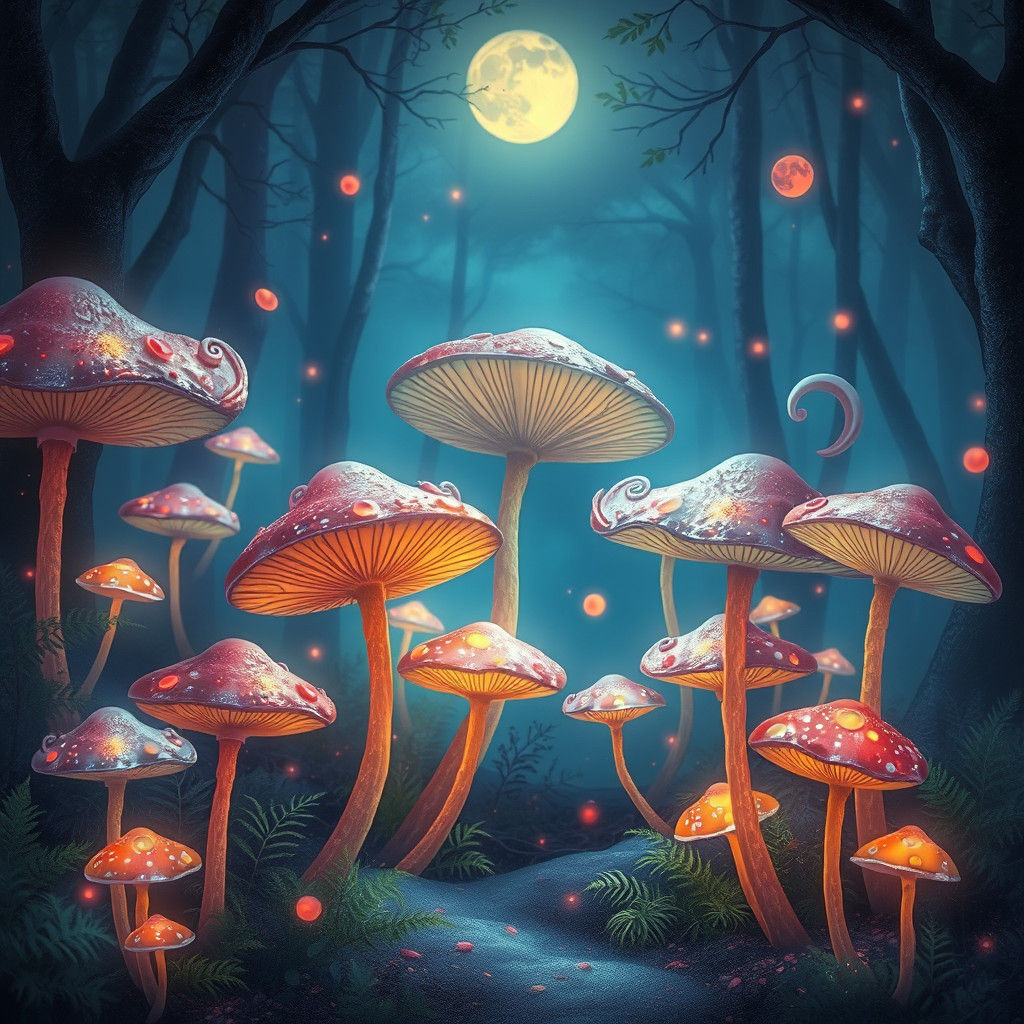 Enchanted Mushroom Forest in Animation Style