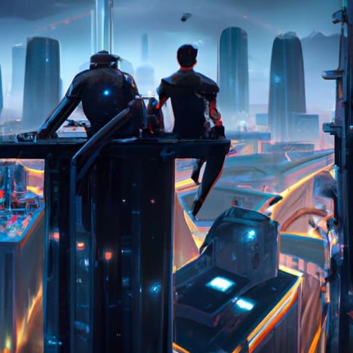 Dark Fantasy Cityscape with Figures, 8k Resolution