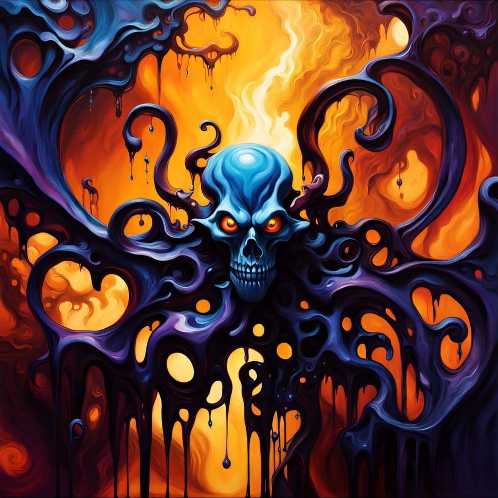 Dreamlike Shadow Form in a Melting Landscape