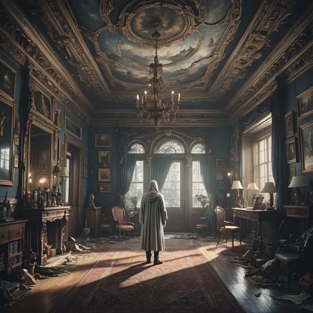 Ethereal Ghostly Apparition in Haunted House