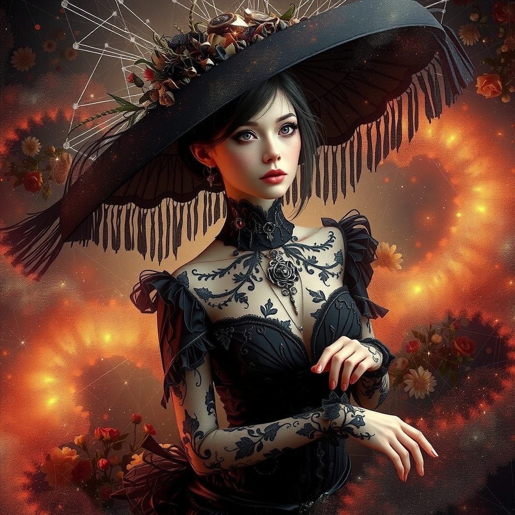 Gothic Women in Dark Digital Art Style