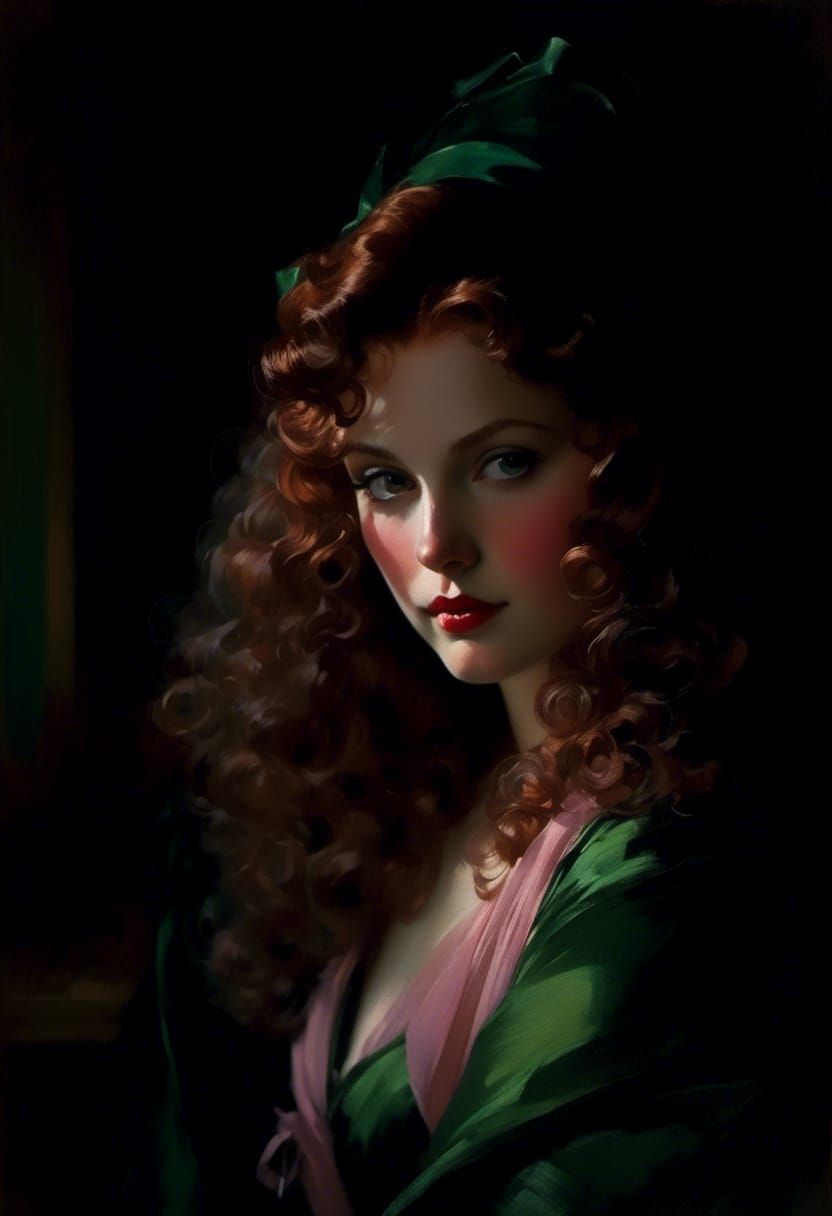 Elena in 1930s Gown: Dreamy Portrait