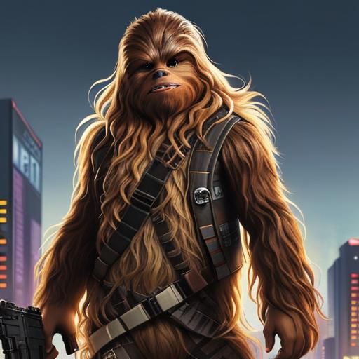 Chewbacca in GTA Style Anime Art