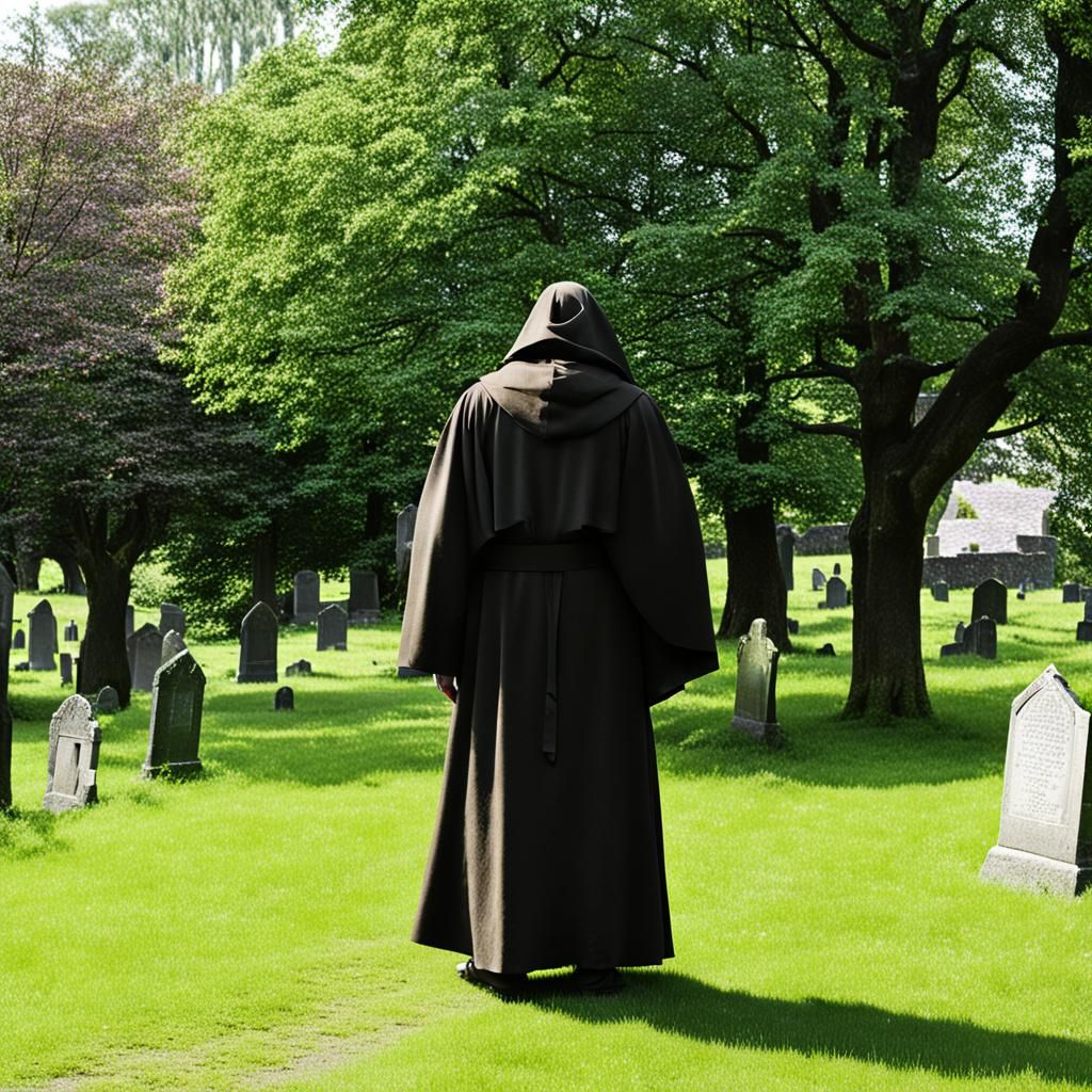 Friar in Church Yard Image