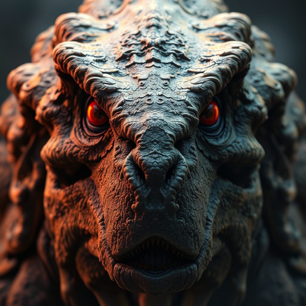 Ancient Ankylomoloch Face in Vibrant Fantasy Style