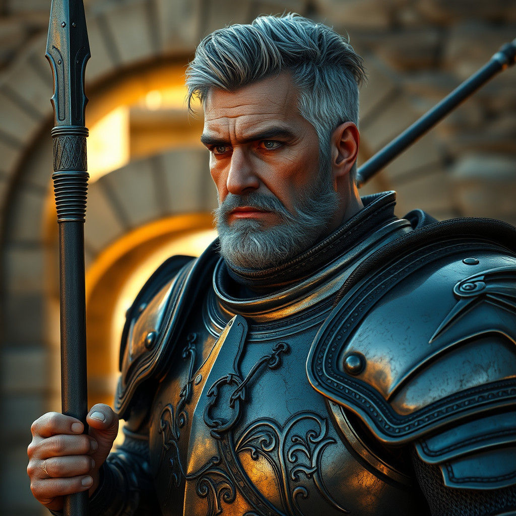 Battle-Hardened Paladin in Medieval Armor, 8k