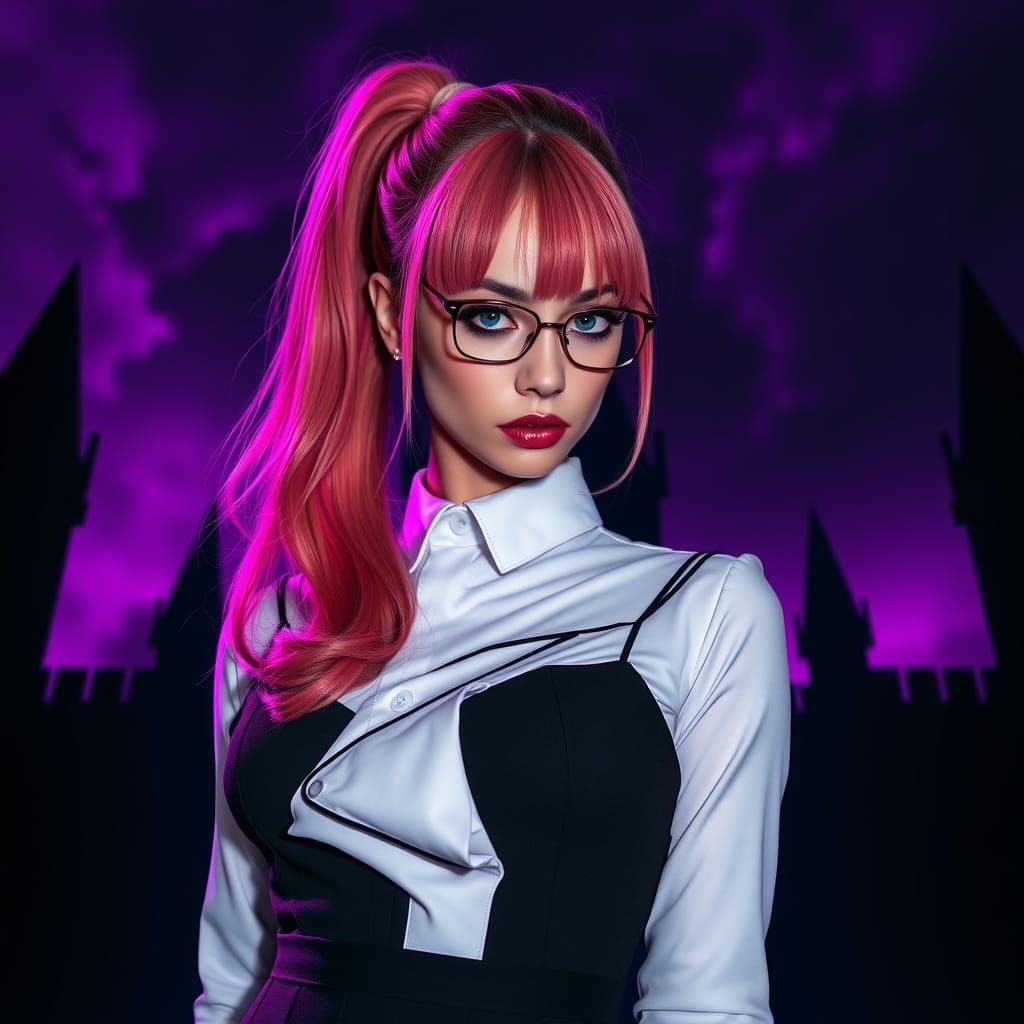 Jenna Ortega as Gothic Hypnotist in Castle Black