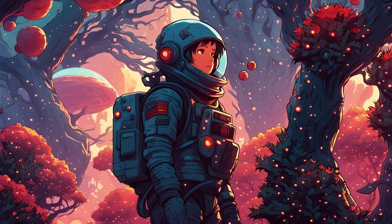 Anime Astronaut Discovers Giant Alien Plant