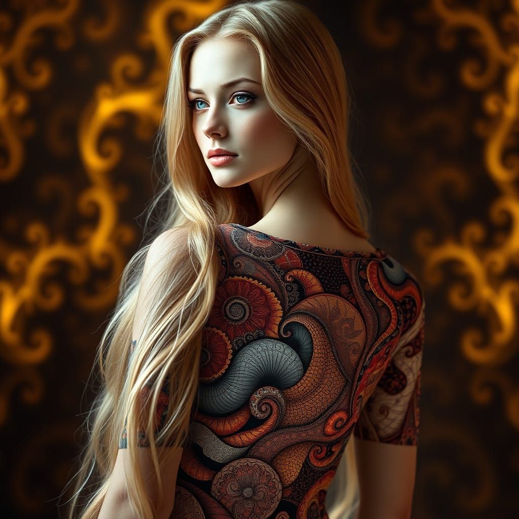 Serene Goddess in Fractal Splendor