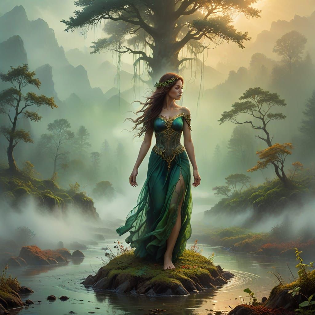 Mother Earth Gaia Ascends in Vibrant, Earthy Splendor