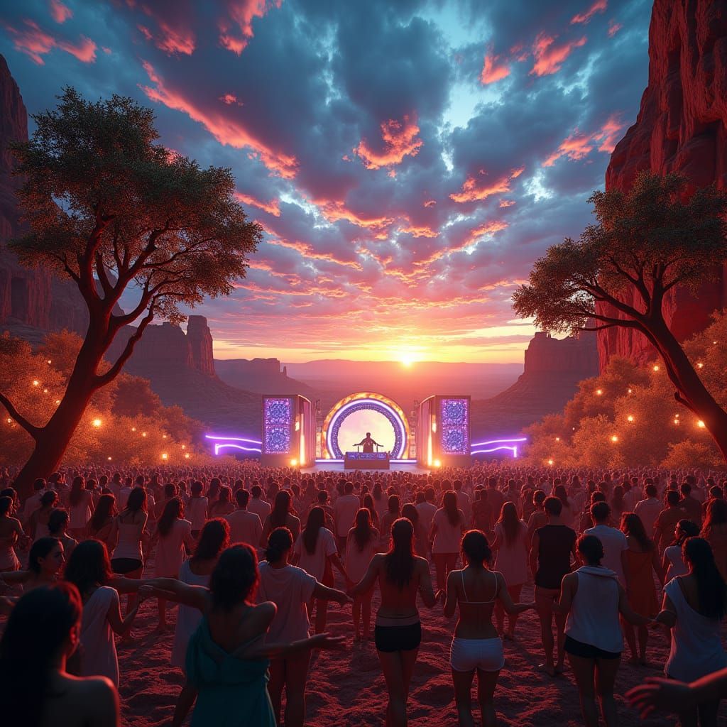 Euphoric Dancers at Canyonlands National Monument Sunset