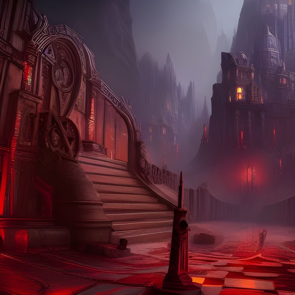 Detailed Cenobite Matte Painting in Deep Color