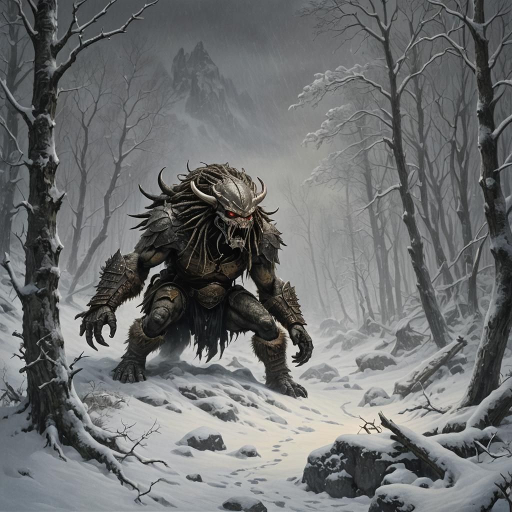 Predator Hunting in Snowy Norway, Horror Scene