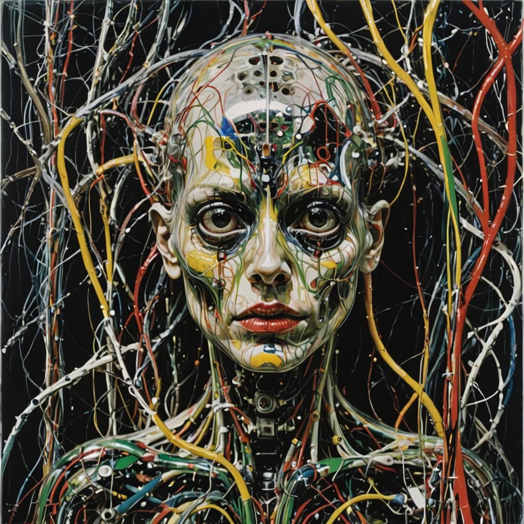 Crystal Computer Creature in Abstract Style