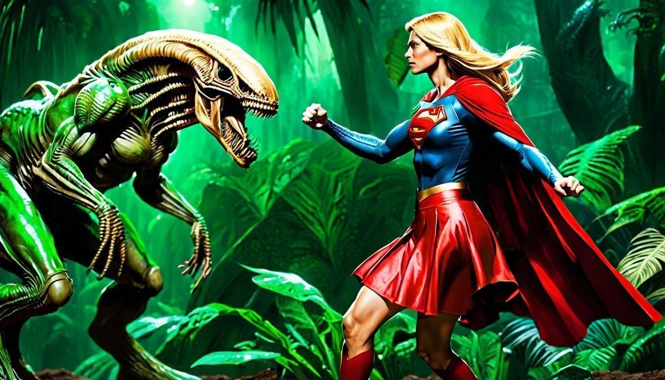 Supergirl's Unexpected Xenomorph Encounter in Rainforest