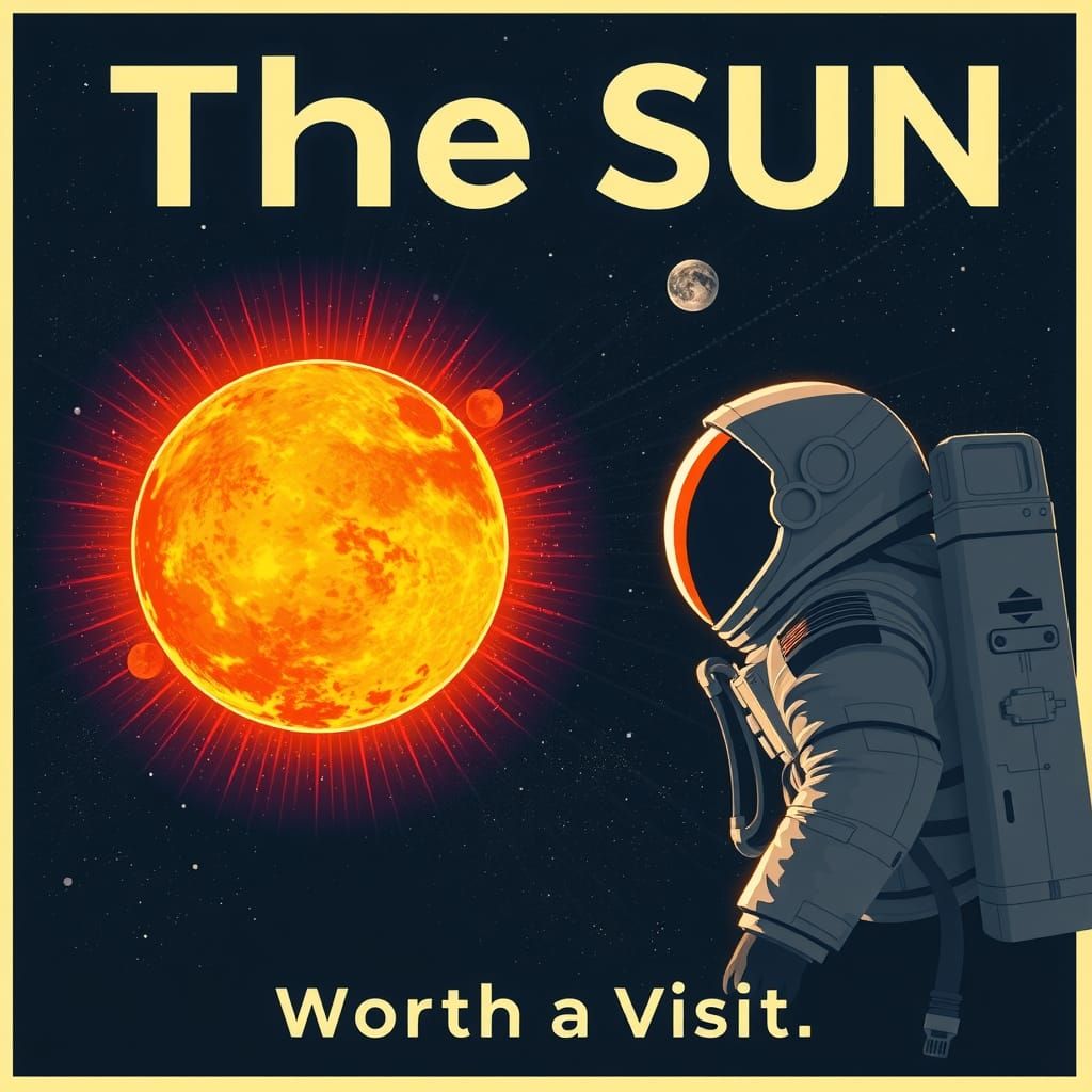 Travel Poster: Astronaut Visiting the Sun