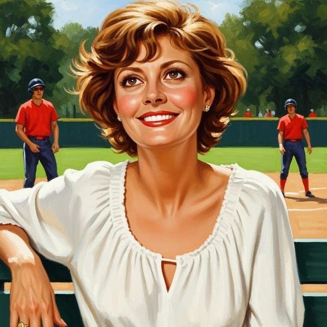 Susan Sarandon as Annie in Nostalgic Oil Painting