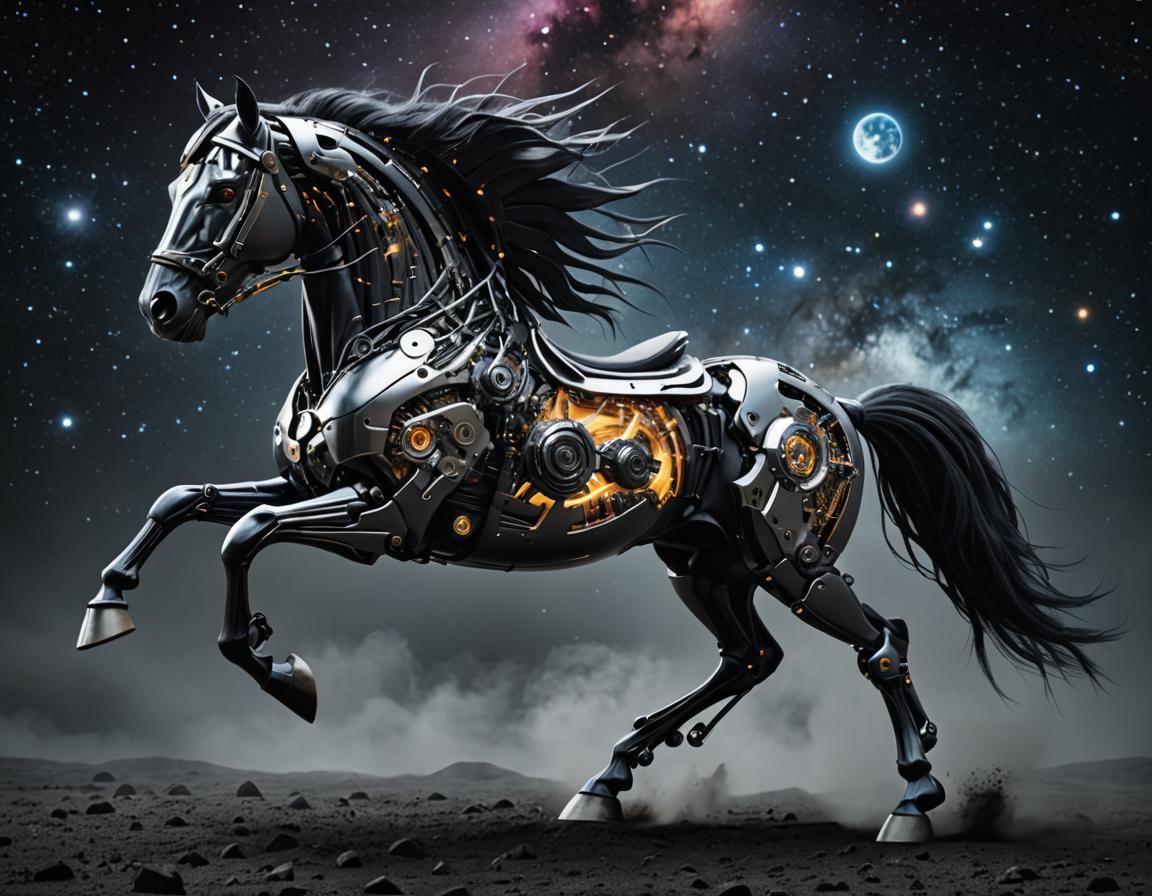 Cyborg Horse in Galaxycore Nebula