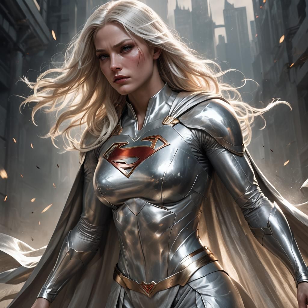 Platinum Blonde Supergirl Concept Art with Vampirism