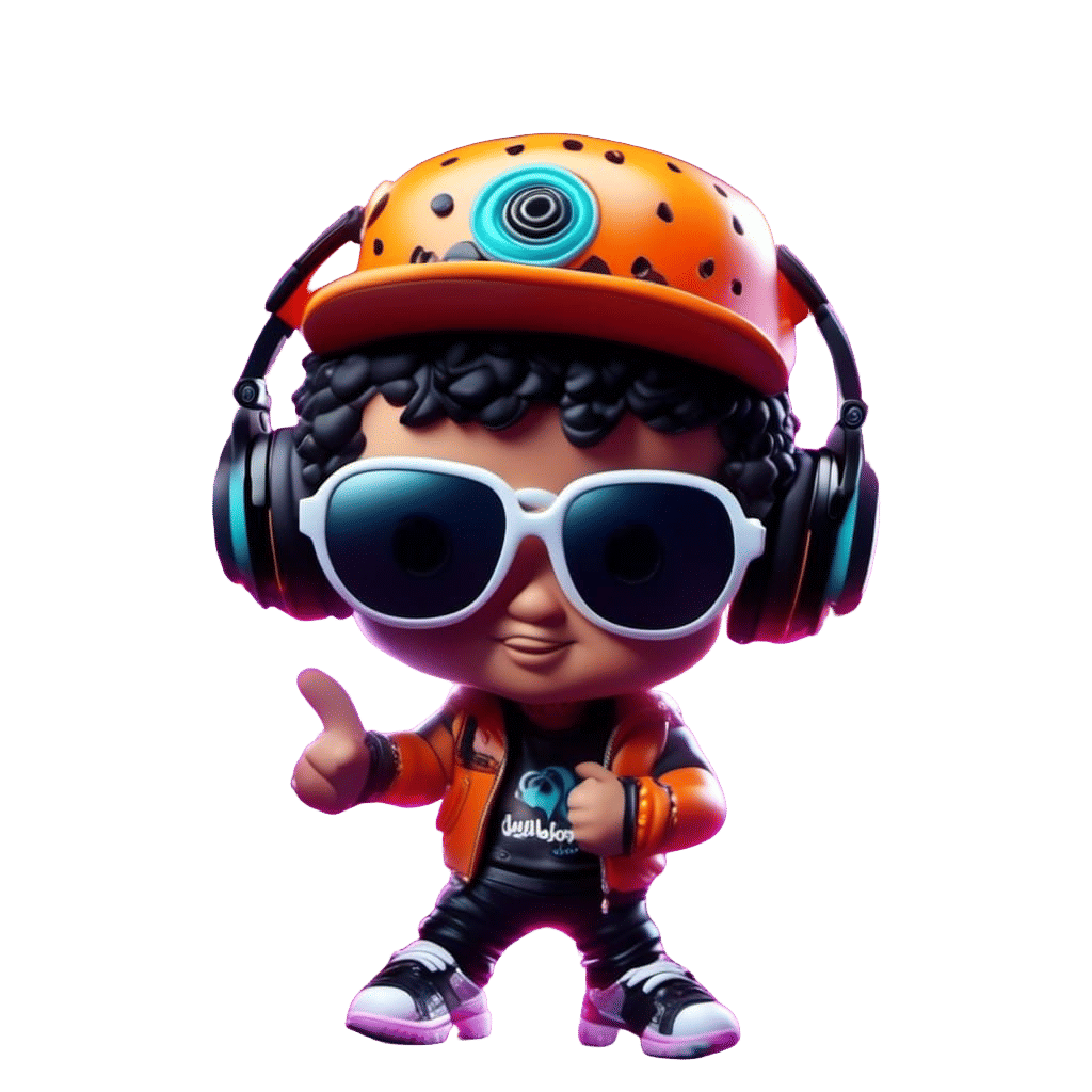 Chibi DJ Vinyl Figure in 3D Style