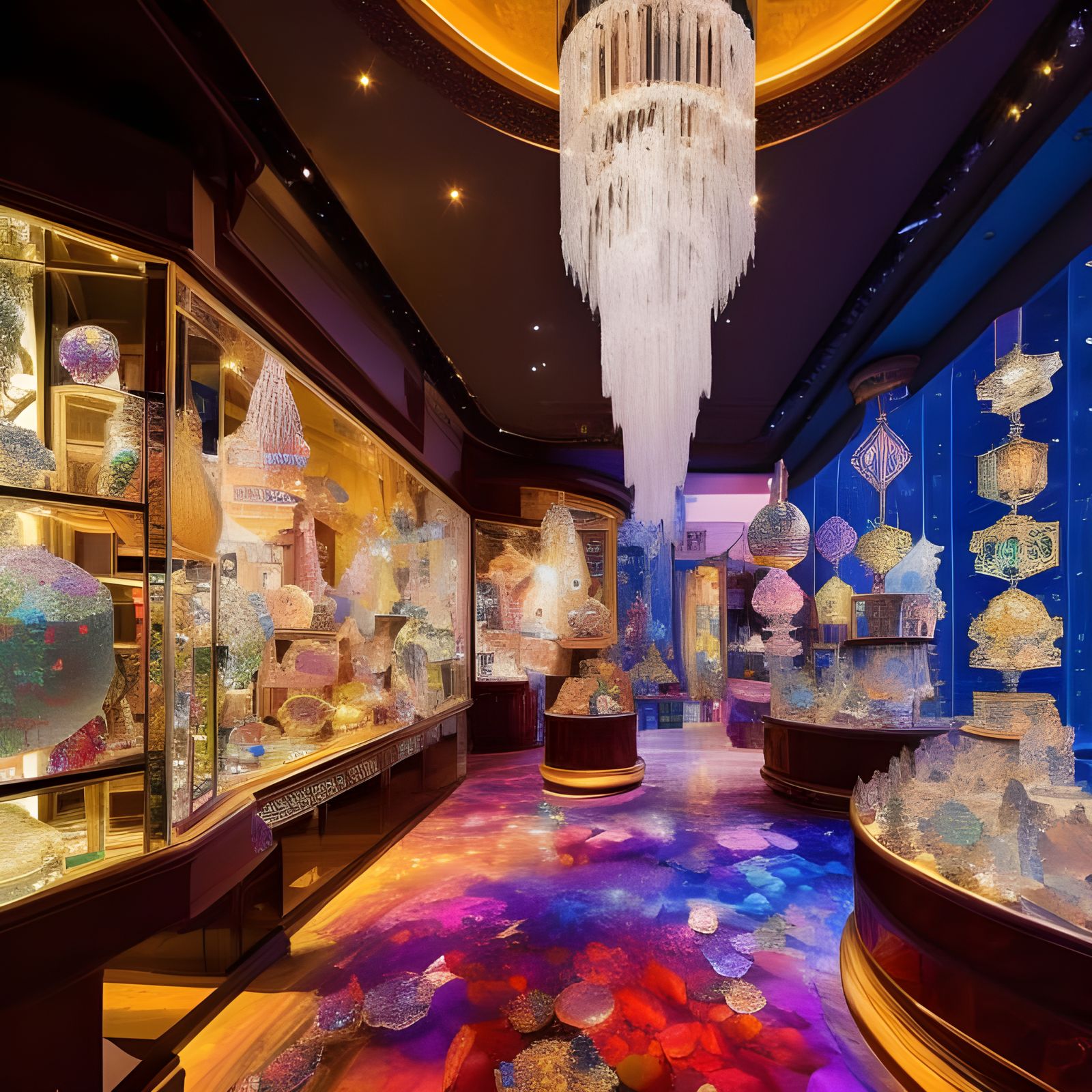 Intricate Oriental Crystal Shop in Ethereal Fantasy Style