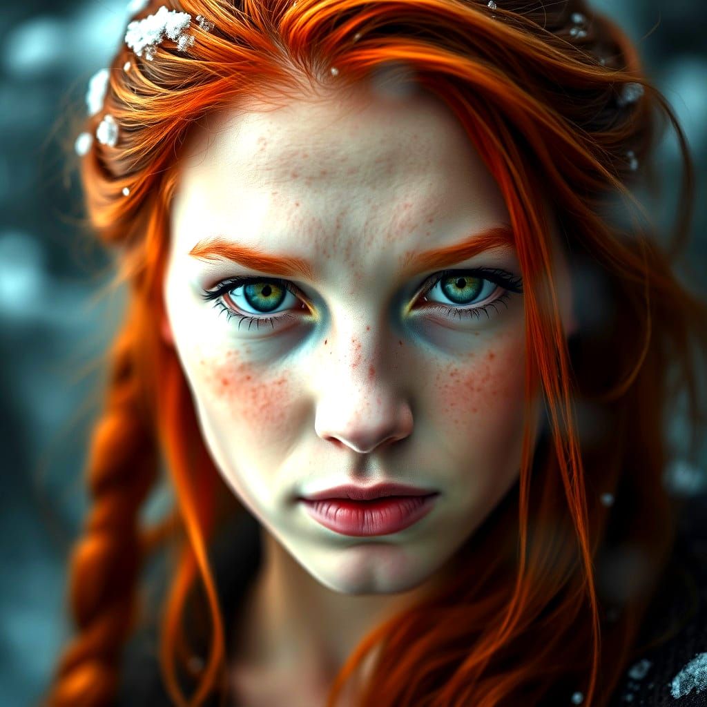 Wild Celtic Warrior Woman up Close