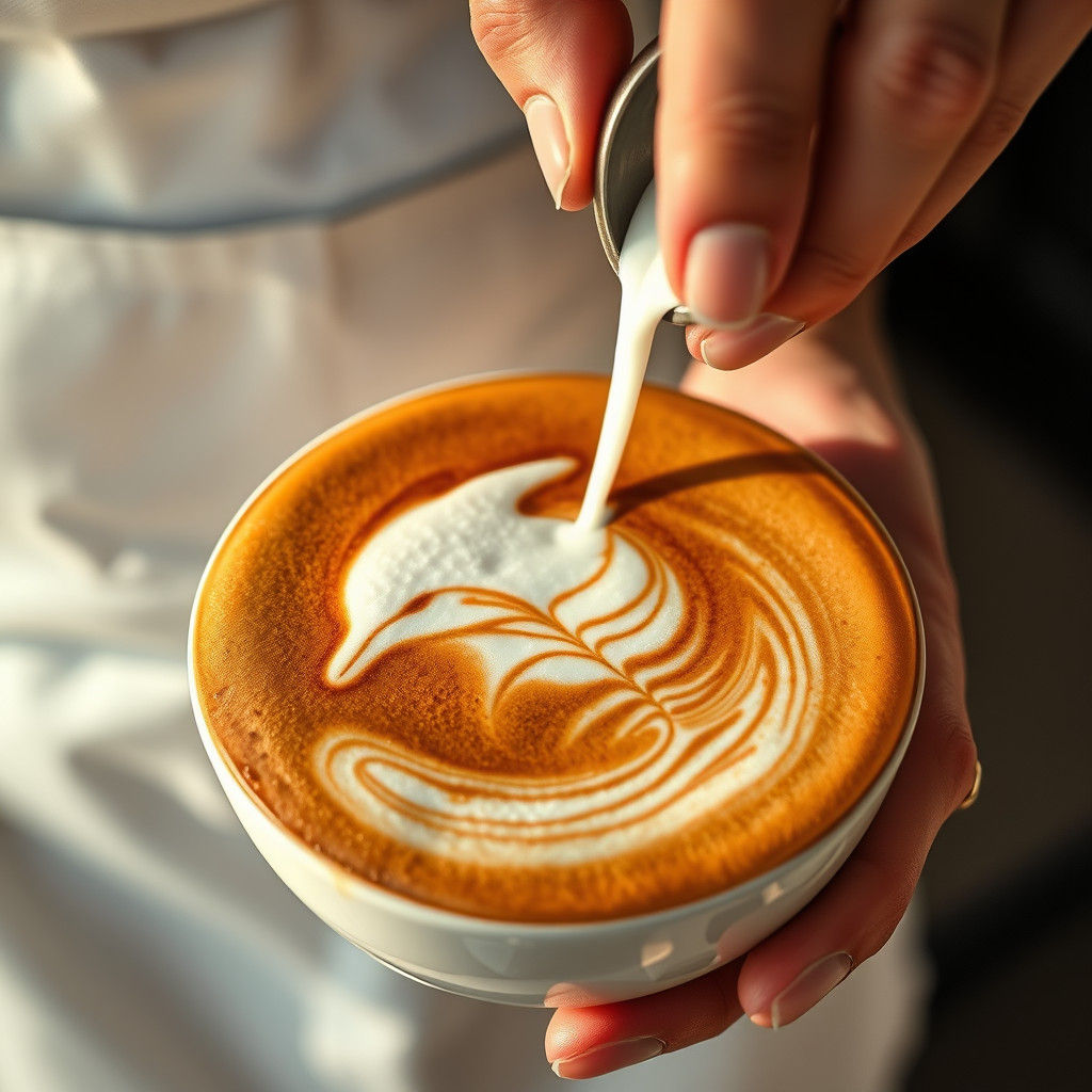 Surrealistic Latte Art Masterpiece in Photorealistic Detail