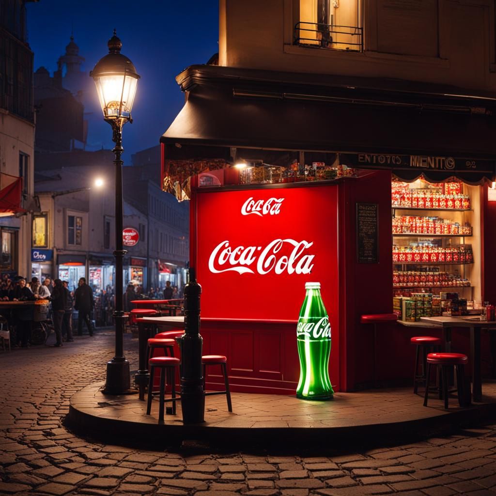 Surreal Cafe Scene: Mentos and Coca-Cola