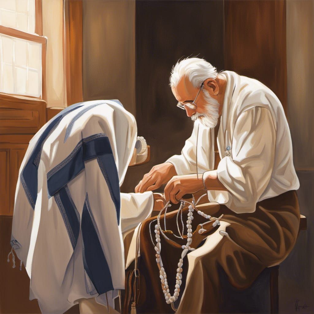 Serene Synagogue Scene: Grandson Learns Jewish Tradition