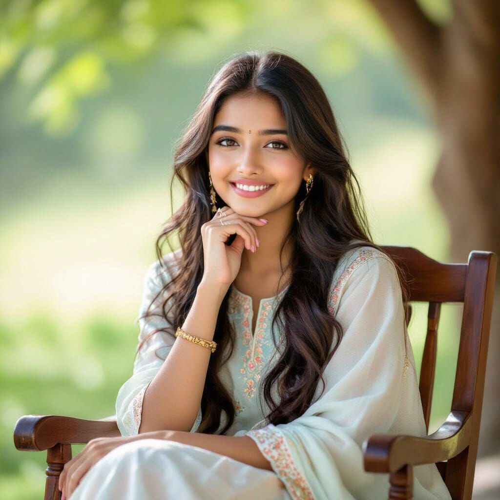 Beautiful Indian Girl Portrait in Natural Light