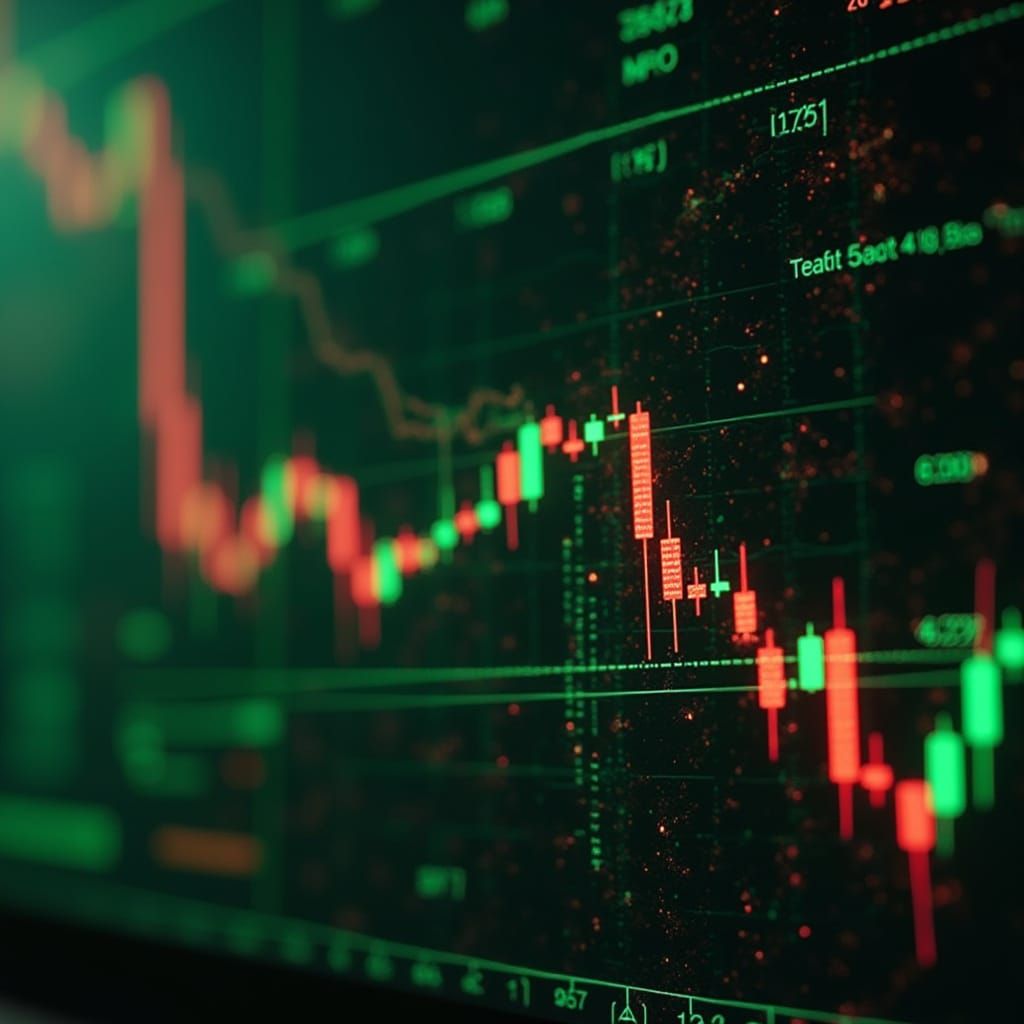 Cryptocurrency Market in Futuristic Trading Room