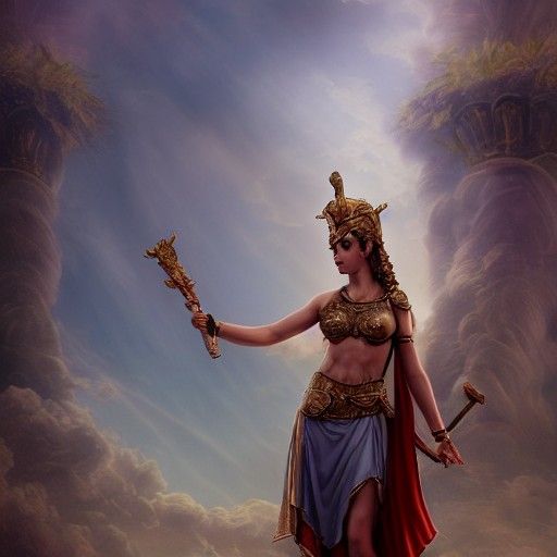 Athena, Goddess of Wisdom: Cinematic Matte Painting