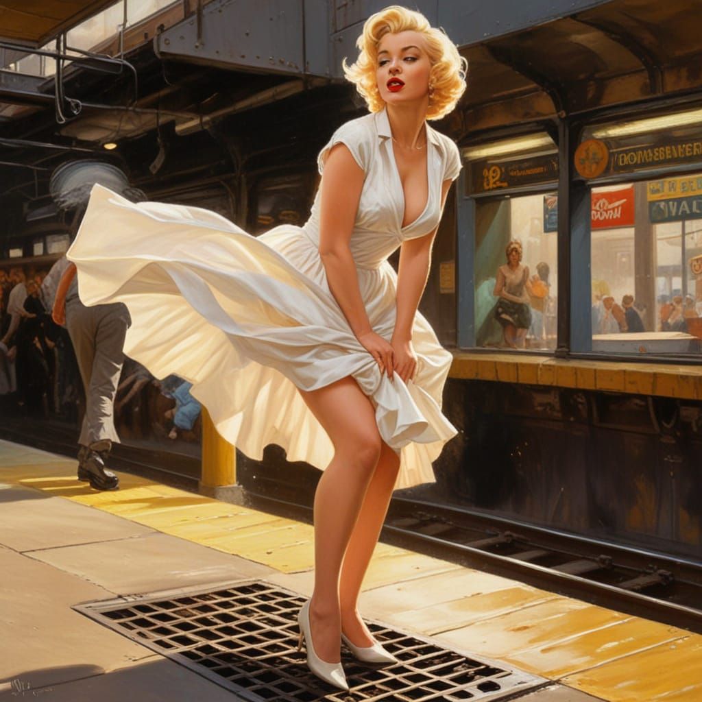 Marilyn Monroe Style Retro Oil Painting