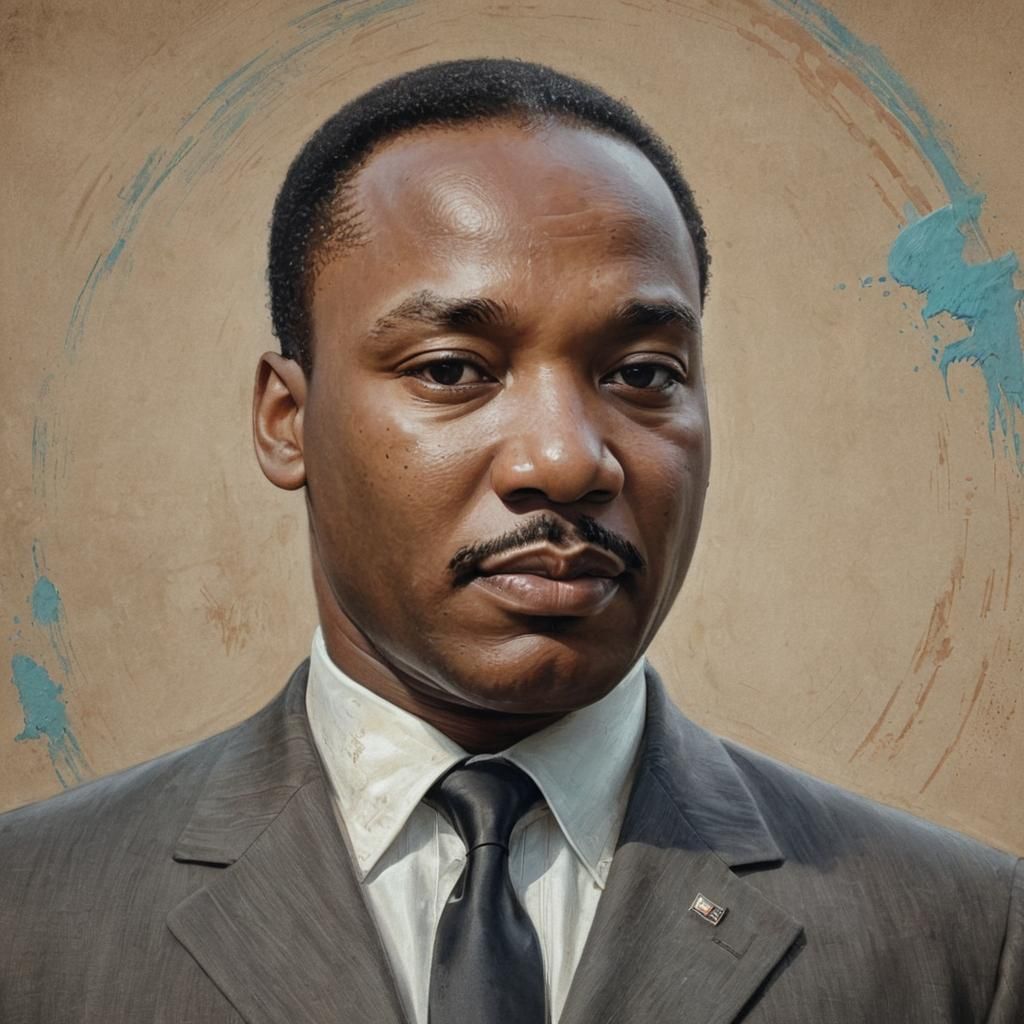 MLK Portrait in Soft Pastel Fantasy Art Style