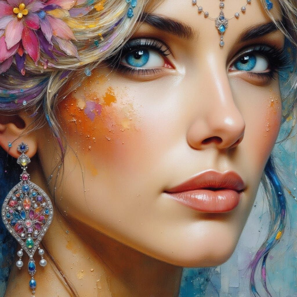 Elegant Princess in Oil with Dry Brush Technique