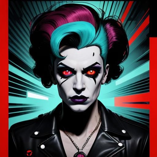 Rockabilly Zombie Nightmare in Comic Book Style