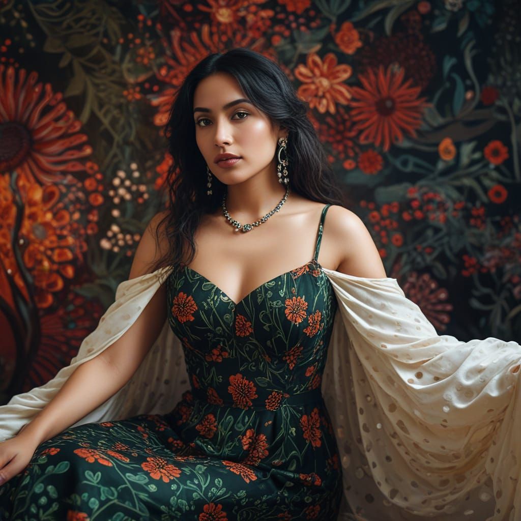 Enigmatic beauty woven in nature's timeless embrace