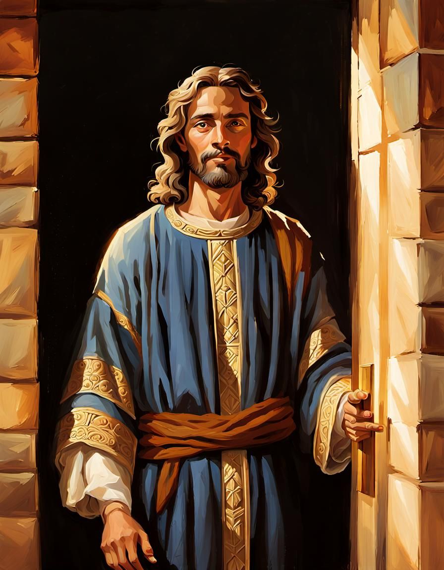 Baroque Portrait of Jesus in Golden Light