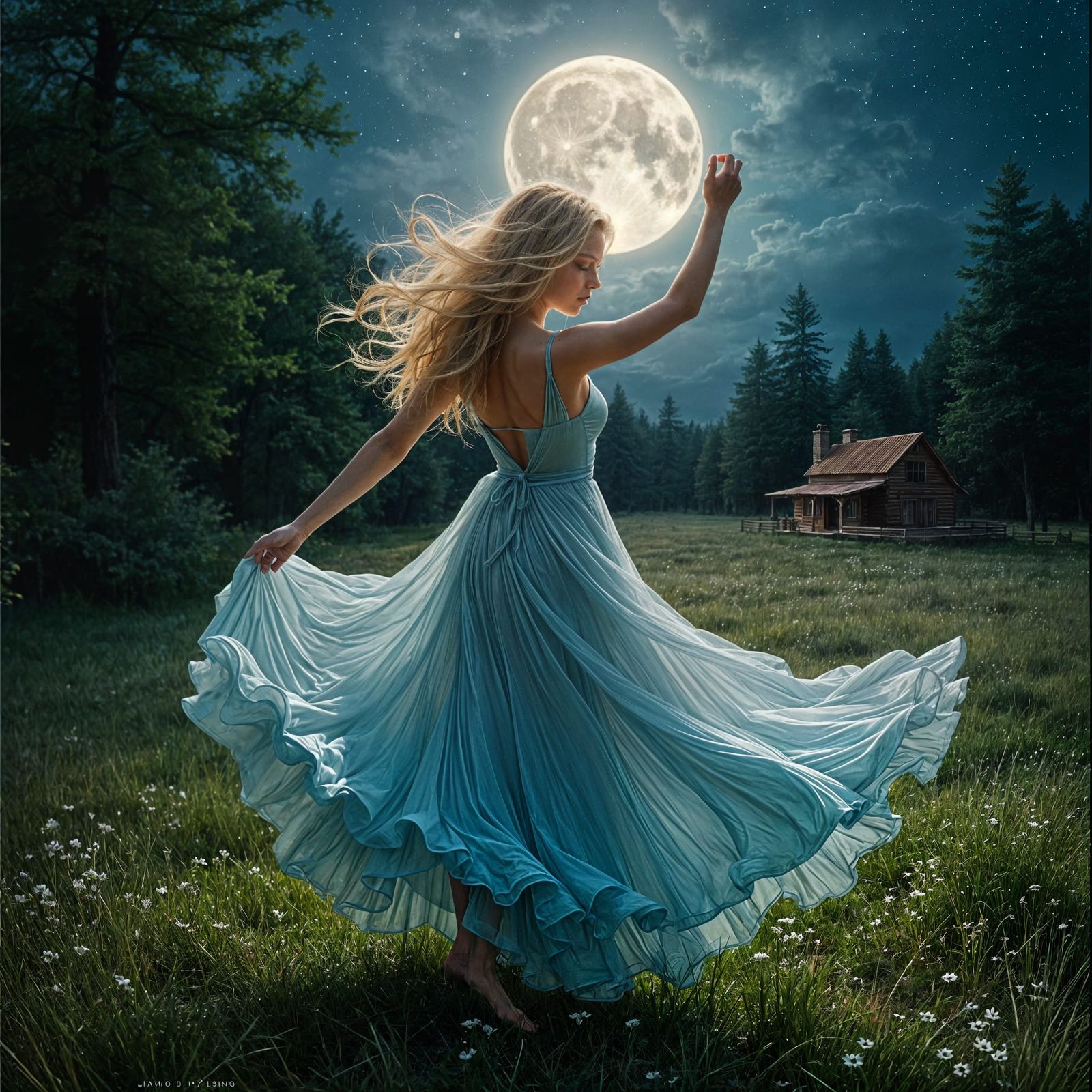 Ethereal Ballerina Enchants Under Moonlit Skies