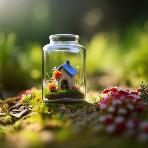 Miniature Village in a Jar: Dreamy Tilt-Shift Photo