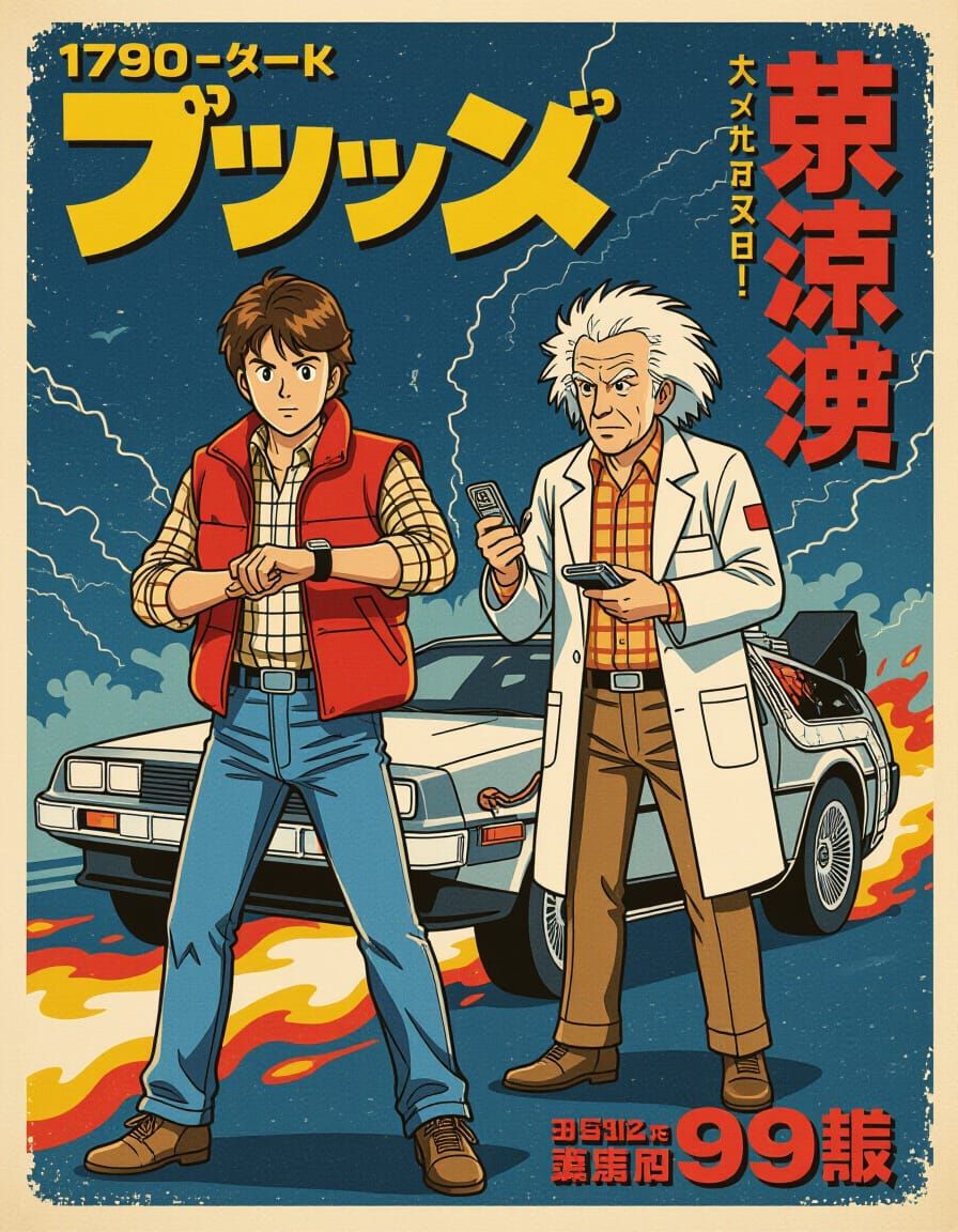 Back to the Future: 1970s Manga Movie Poster
