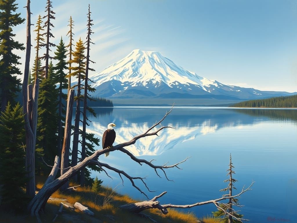Mount Adams Reflected in Takhlakh Lake Painting