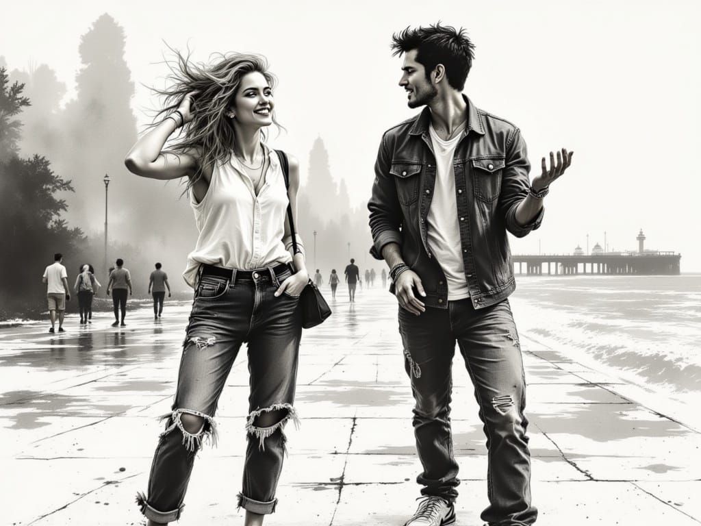 Dynamic Duo in Comic Book Style