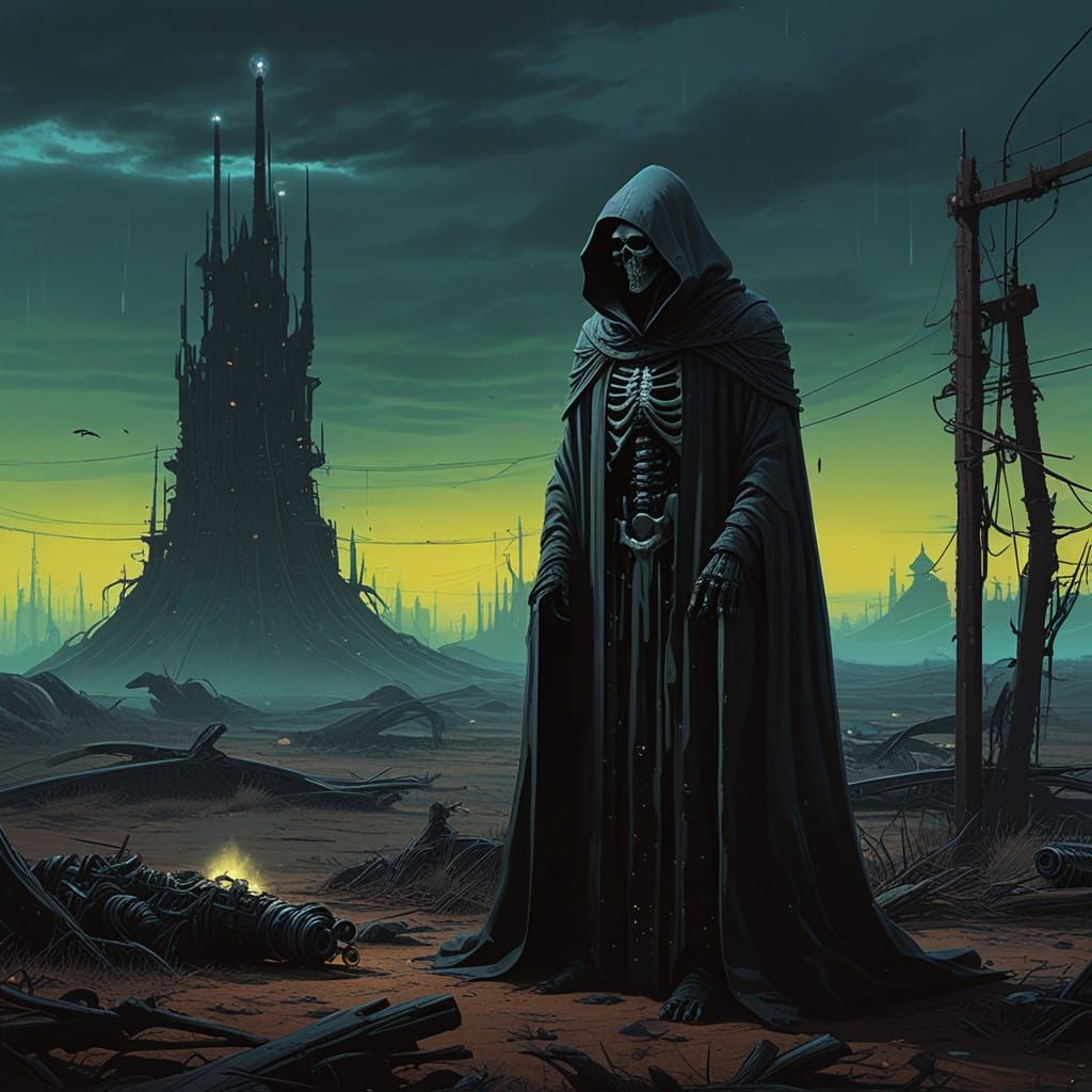 Grim Reaper in a Halo of Despairing Bioluminescence