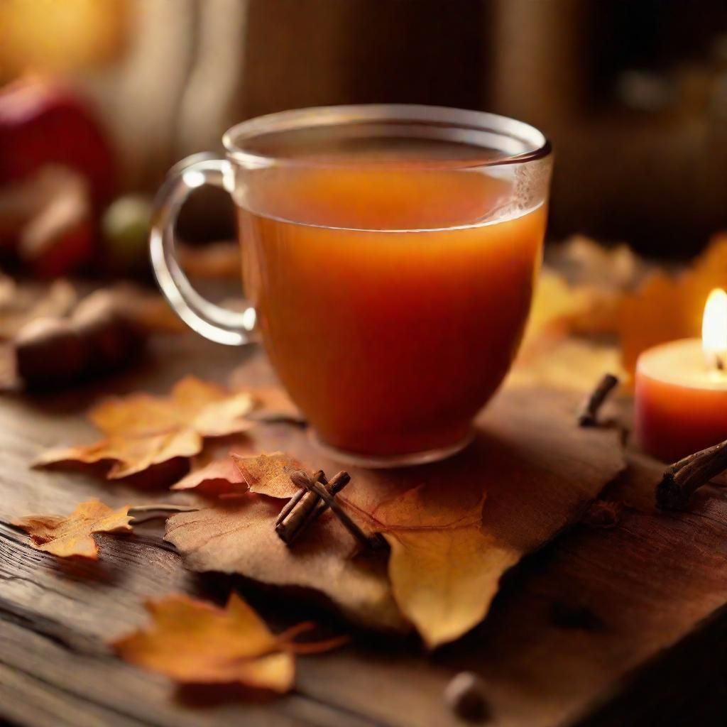 Cozy Autumn Still Life with Spiced Apple Cider
