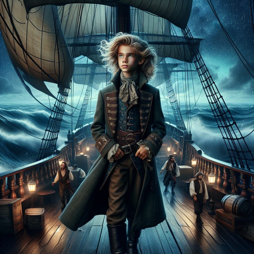 Young Pirate Captain Oversees Twilight Voyage