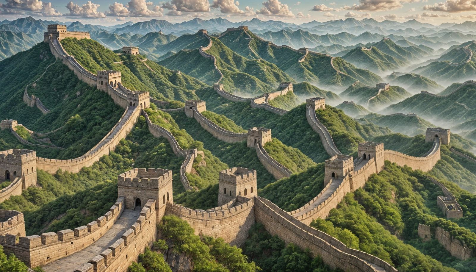 Great Wall of China: Intricate 4K Painting